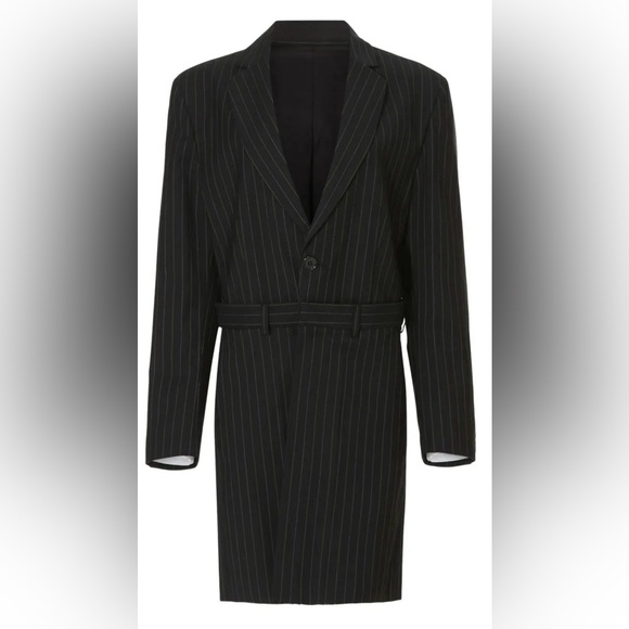 Maison Martin Margiela Jackets & Blazers - Maison Martin Margiela Gray Pinstripe Blazer with Tailored Silhouette